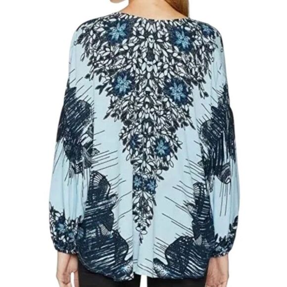 Free People OB818838 Womens Sz S Blue Combo Birds of a Feather Oversized Top - Picture 10 of 10